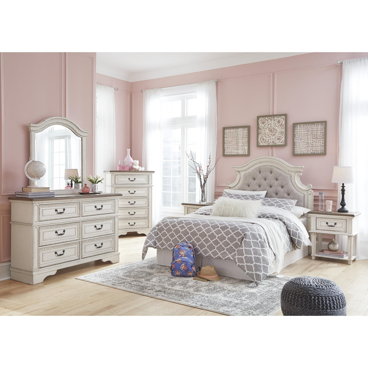  Signature Design by Ashley Realyn B743-87 Full Upholstered Panel Headboard IMAGE 4