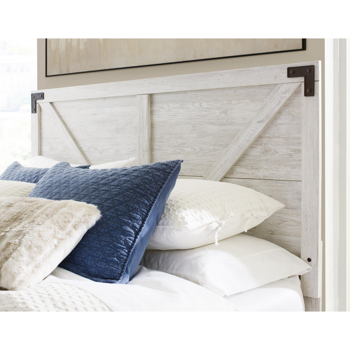  Signature Design by Ashley Shawburn EB4121-157 Queen Crossbuck Panel Headboard IMAGE 4