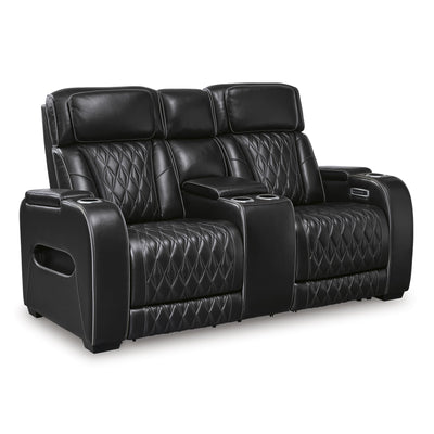  Signature Design by Ashley Boyington U2710618 Power Reclining Loveseat with Console and Adjustable Headrest IMAGE 1