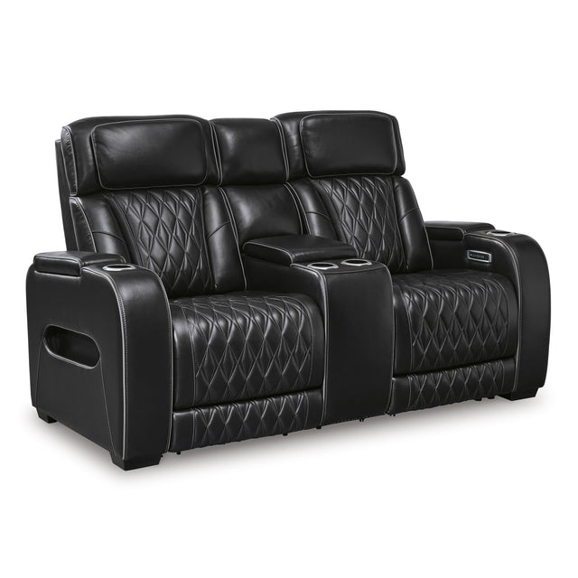  Signature Design by Ashley Boyington U2710618 Power Reclining Loveseat with Console and Adjustable Headrest IMAGE 1