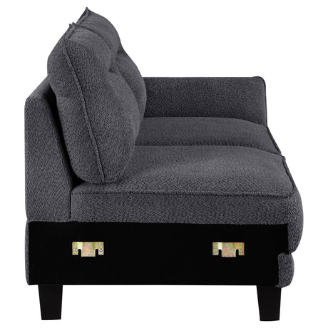  Coaster Furniture Caspian 509540 Upholstered Curved Arm Chaise Sectional Sofa - Grey IMAGE 12