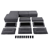  Coaster Furniture Caspian 509540 Upholstered Curved Arm Chaise Sectional Sofa - Grey IMAGE 13