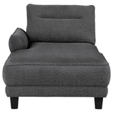  Coaster Furniture Caspian 509540 Upholstered Curved Arm Chaise Sectional Sofa - Grey IMAGE 5