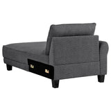  Coaster Furniture Caspian 509540 Upholstered Curved Arm Chaise Sectional Sofa - Grey IMAGE 8