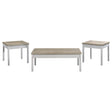  Coaster Furniture Stacie 709950 3-piece Coffee Table Set - Distressed Pine and White IMAGE 1