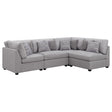 Coaster Furniture Cambria 551511-S4B 4 pc Upholstered Modular Sectional - Grey IMAGE 1