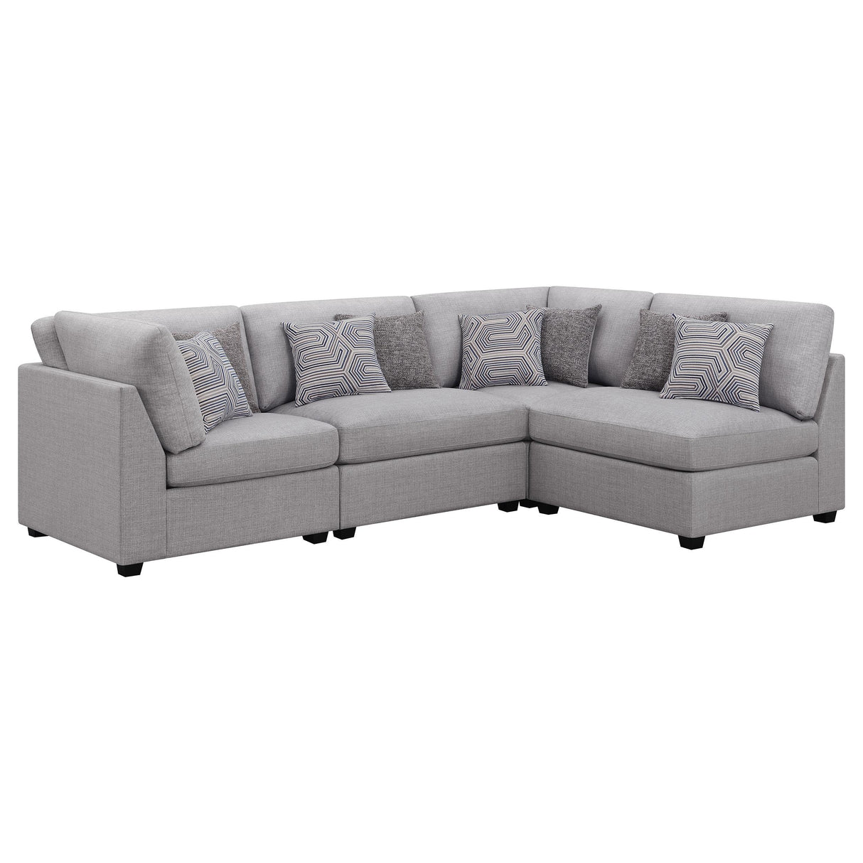  Coaster Furniture Cambria 551511-S4B 4 pc Upholstered Modular Sectional - Grey IMAGE 1