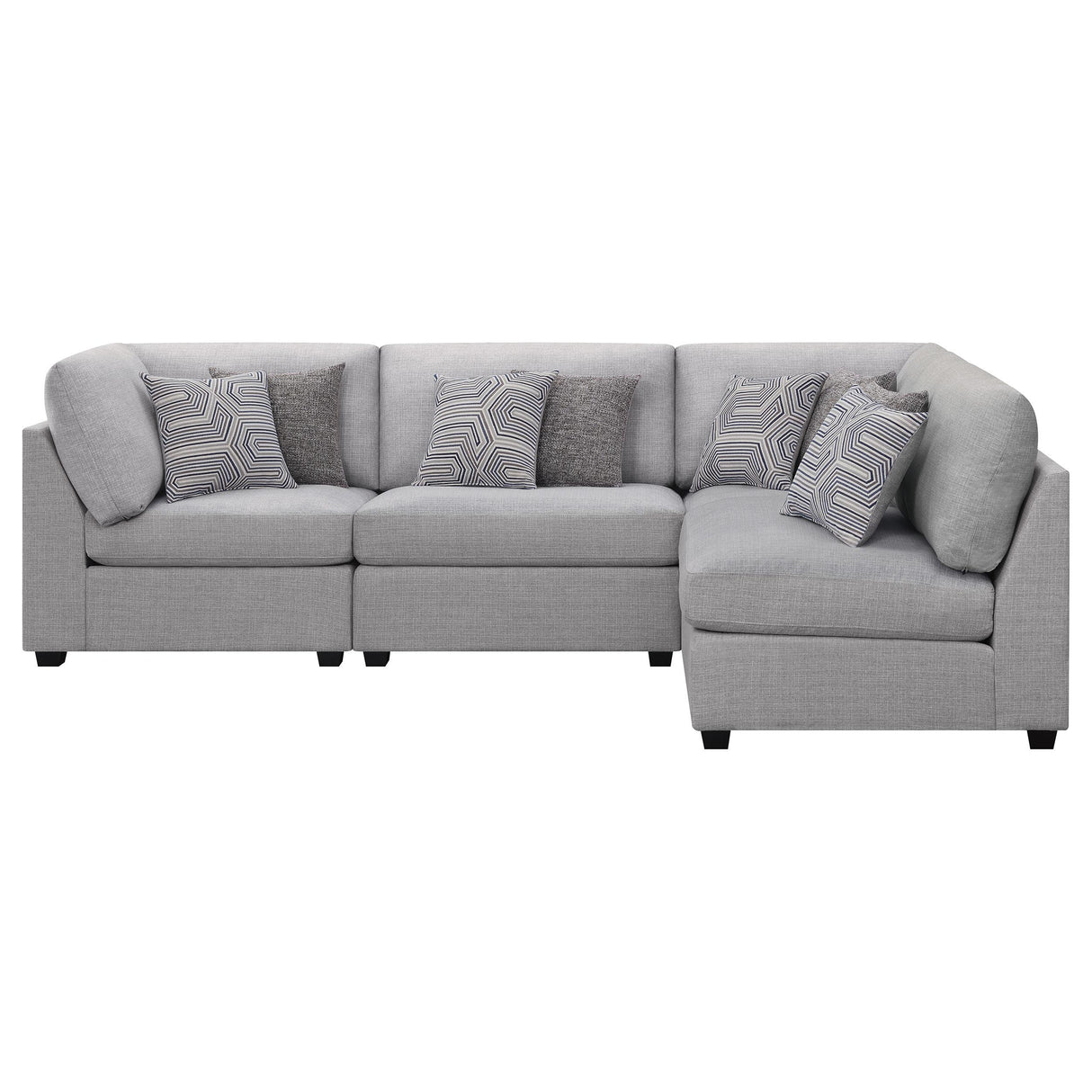  Coaster Furniture Cambria 551511-S4B 4 pc Upholstered Modular Sectional - Grey IMAGE 3