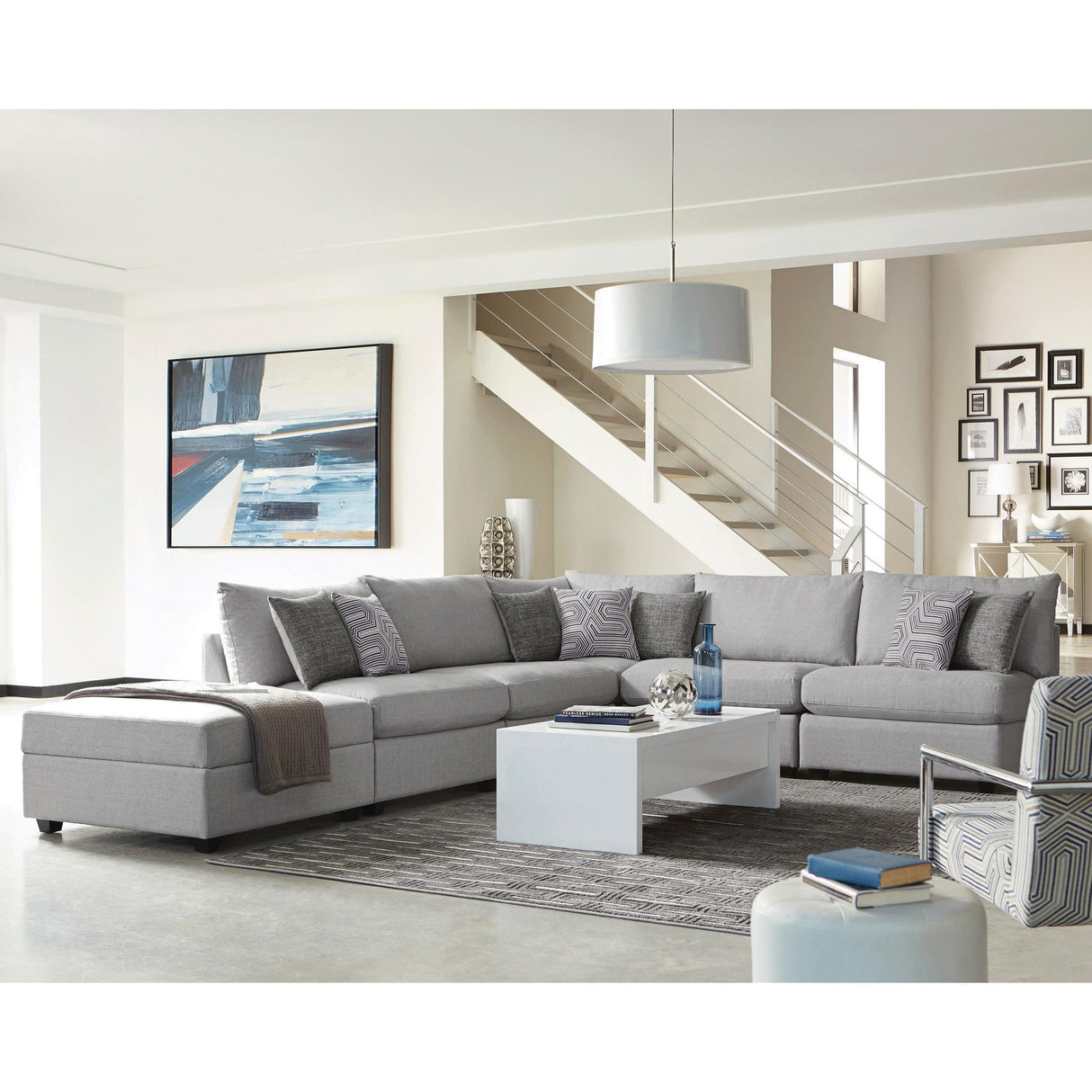  Coaster Furniture Cambria 551511-S5A 5 pc Upholstered Modular Sectional - Grey IMAGE 2