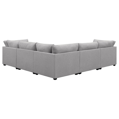  Coaster Furniture Cambria 551511-S6B 6 pc Upholstered Modular Sectional - Grey IMAGE 4