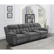  Coaster Furniture Bahrain 609541PT 5-piece Upholstered Power Home Theater Seating - Charcoal IMAGE 1