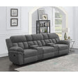  Coaster Furniture Bahrain 609541T 5-piece Upholstered Home Theater Seating - Charcoal IMAGE 1