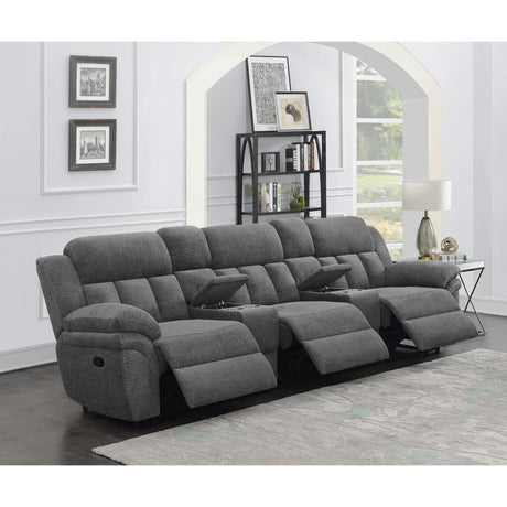  Coaster Furniture Bahrain 609541T 5-piece Upholstered Home Theater Seating - Charcoal IMAGE 2