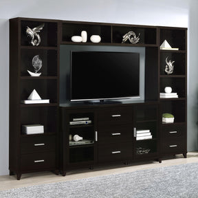  Coaster Furniture Lewes 700881-S4 4 pc Entertainment Center - Cappuccino IMAGE 1