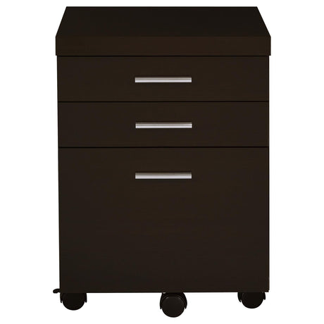 Coaster Furniture Skylar 800891-S4 2-Piece Home Office Set L-Shape Desk With File Cabinet - Cappuccino IMAGE 9