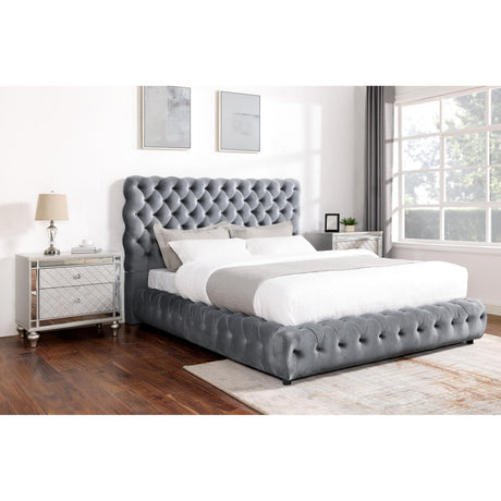  Crown Mark Flory 5112GY-Q Queen Bed - Grey IMAGE 2