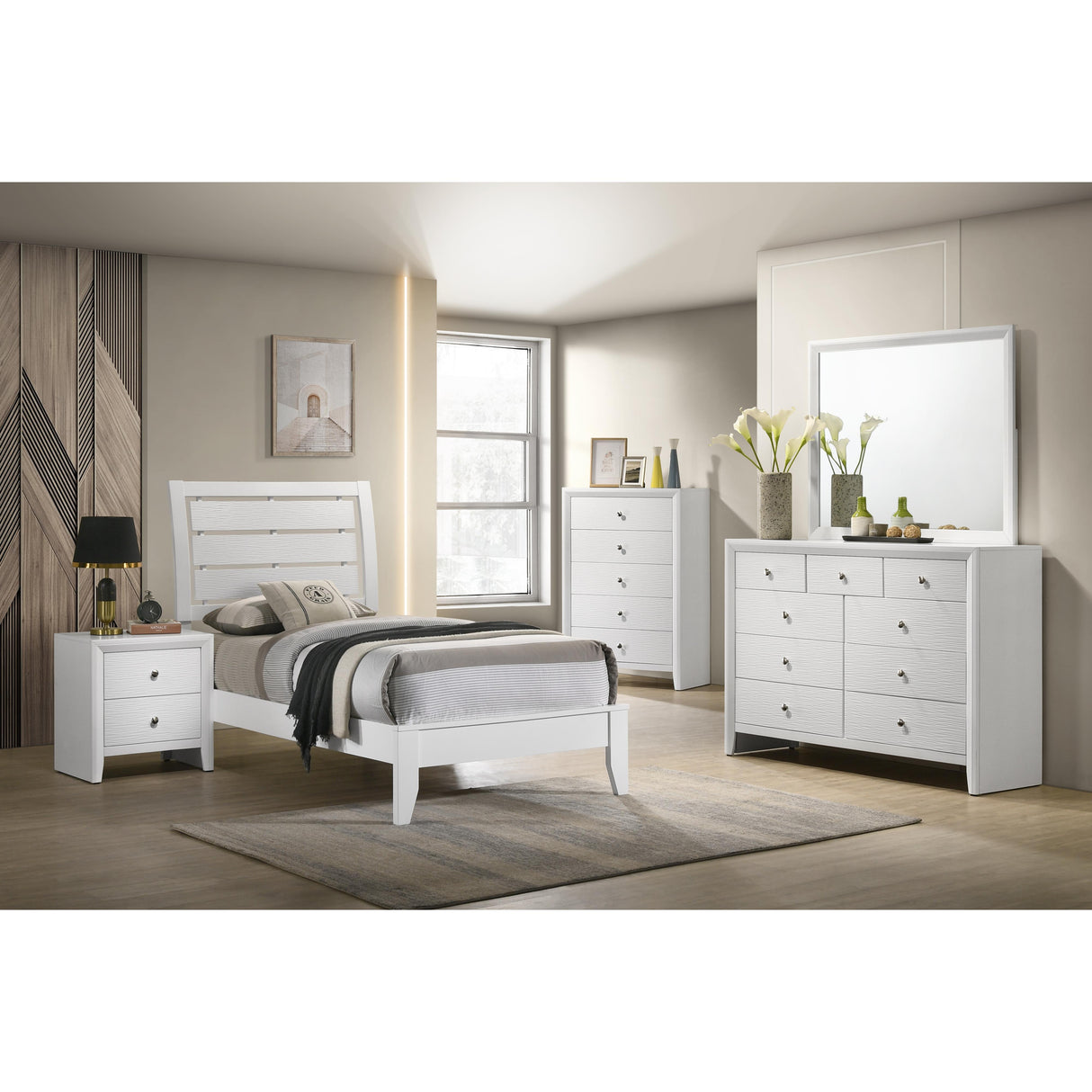  Crown Mark Evan B4710-11 Dresser Mirror - White IMAGE 5