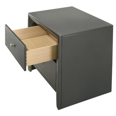  Crown Mark Denker B4715-2 Nightstand - Gunmetal IMAGE 3