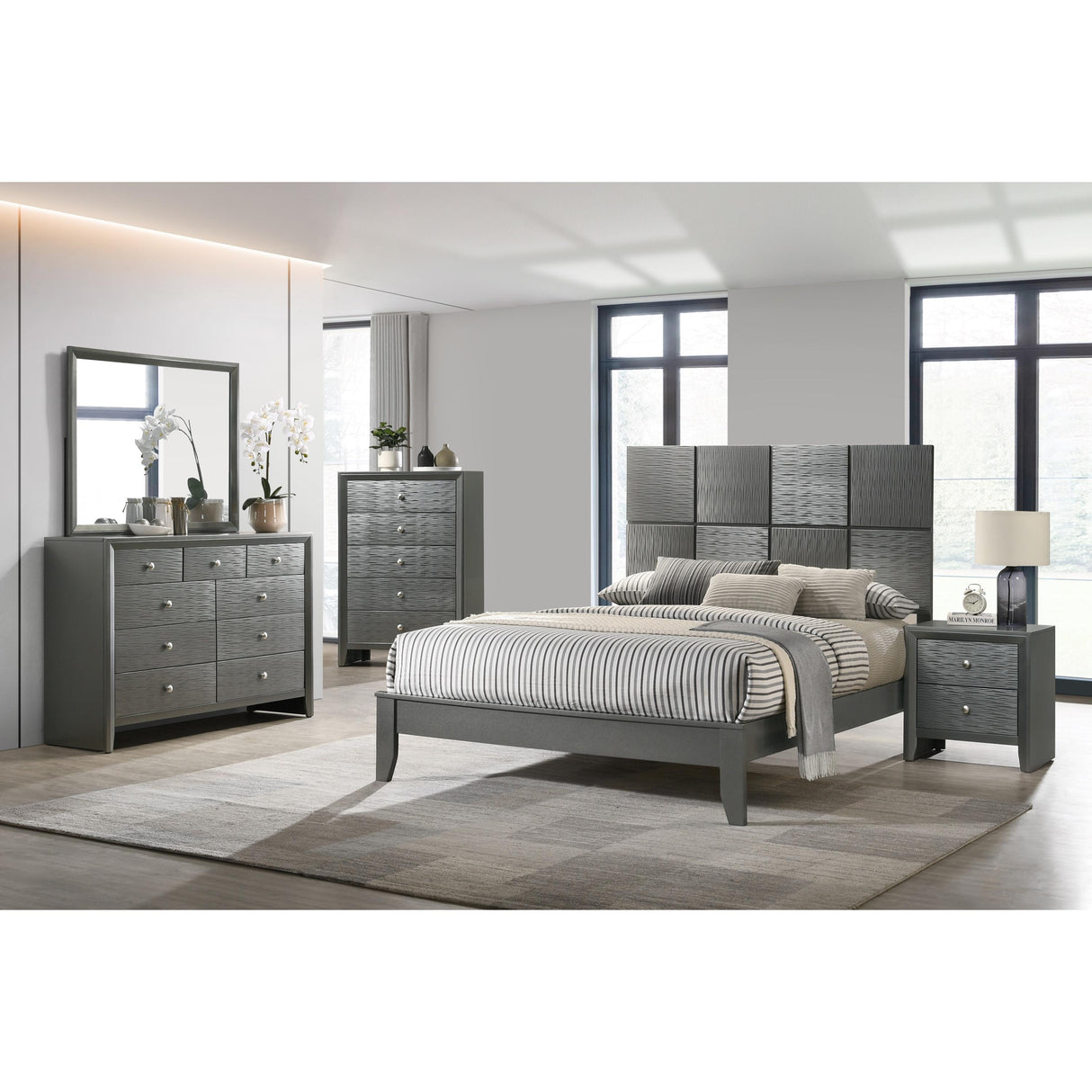  Crown Mark Denker B4715-F Full Bed - Gunmetal IMAGE 2