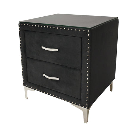  Crown Mark Lucinda B9265-2N Nightstand - Black IMAGE 1