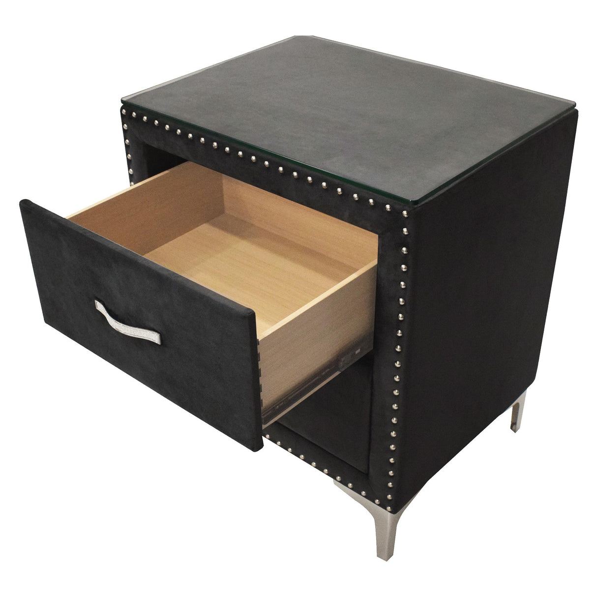  Crown Mark Lucinda B9265-2N Nightstand - Black IMAGE 3