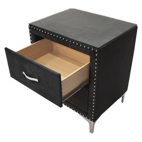  Crown Mark Lucinda B9265-2N Nightstand - Black IMAGE 3