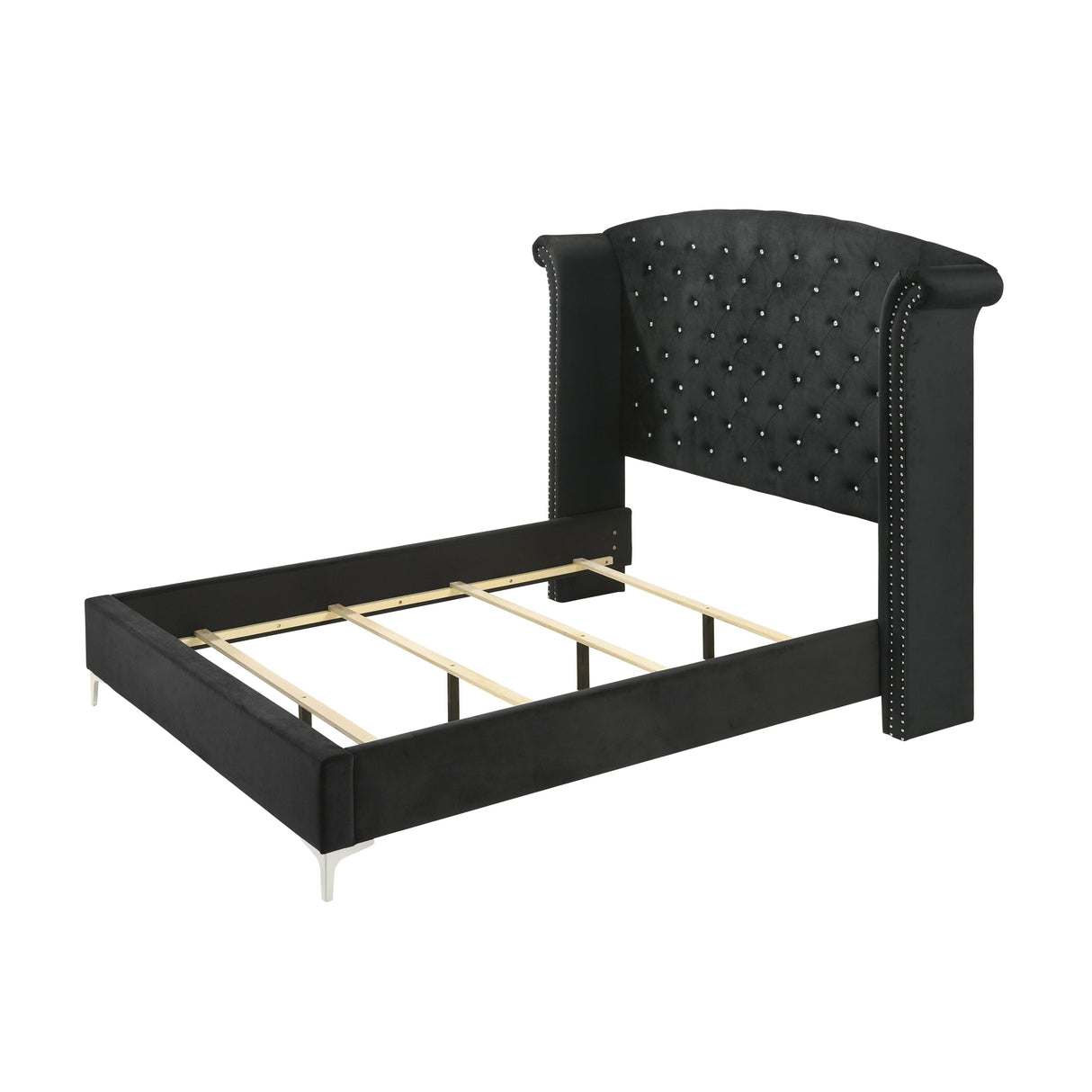  Crown Mark Lucinda B9265-Q Queen Panel Bed - Black IMAGE 3
