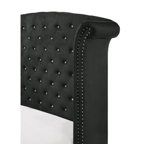  Crown Mark Lucinda B9265-Q Queen Panel Bed - Black IMAGE 4