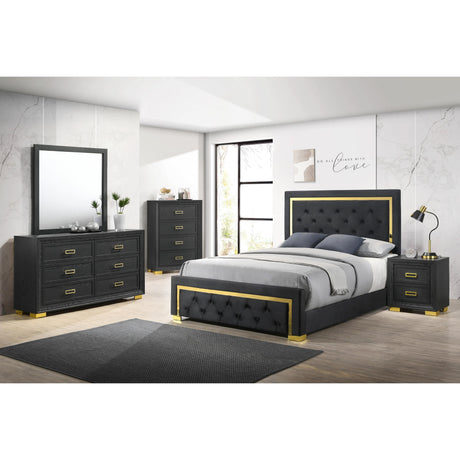  Crown Mark Pepe B9290-2 Nightstand - Black IMAGE 2