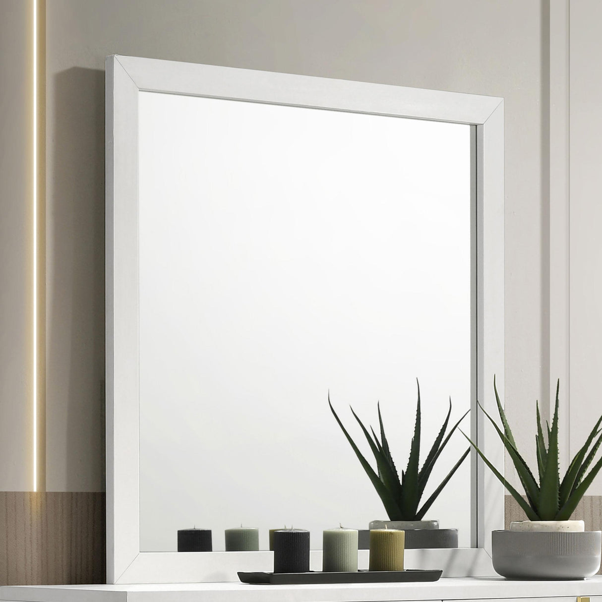  Coaster Furniture Marceline 222934 Dresser Mirror - White IMAGE 2