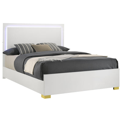  Coaster Furniture Marceline 222931Q Wood Queen LED Panel Bed - White IMAGE 1