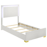  Coaster Furniture Marceline 222931T Wood Twin LED Panel Bed - White IMAGE 4