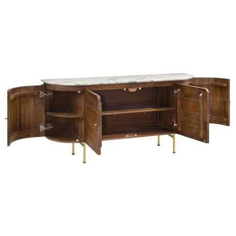  Coaster Furniture Ortega 105145 4-door Marble Top Sideboard Buffet Cabinet - Natural IMAGE 3