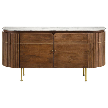  Coaster Furniture Ortega 105145 4-door Marble Top Sideboard Buffet Cabinet - Natural IMAGE 4