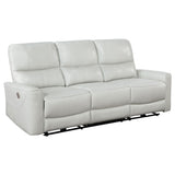  Coaster Furniture Greenfield 610261P Upholstered Power Reclining Sofa - Dove Grey IMAGE 1
