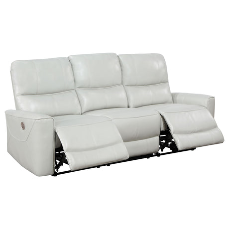  Coaster Furniture Greenfield 610261P Upholstered Power Reclining Sofa - Dove Grey IMAGE 3