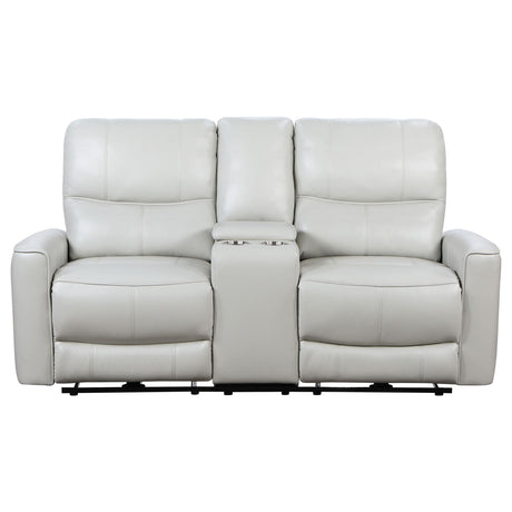  Coaster Furniture Greenfield 610262P Upholstered Power Reclining Loveseat - Dove Grey IMAGE 4