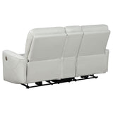  Coaster Furniture Greenfield 610262P Upholstered Power Reclining Loveseat - Dove Grey IMAGE 5
