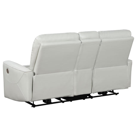  Coaster Furniture Greenfield 610262P Upholstered Power Reclining Loveseat - Dove Grey IMAGE 5