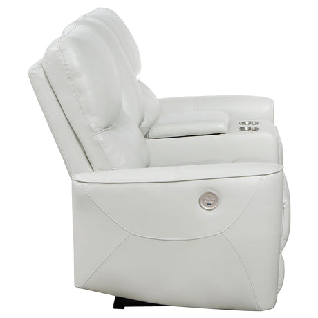  Coaster Furniture Greenfield 610262P Upholstered Power Reclining Loveseat - Dove Grey IMAGE 6