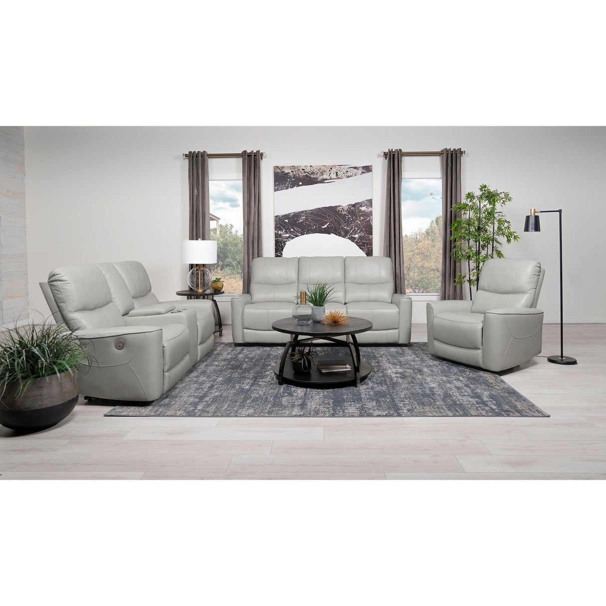  Coaster Furniture Greenfield 610262P Upholstered Power Reclining Loveseat - Dove Grey IMAGE 8