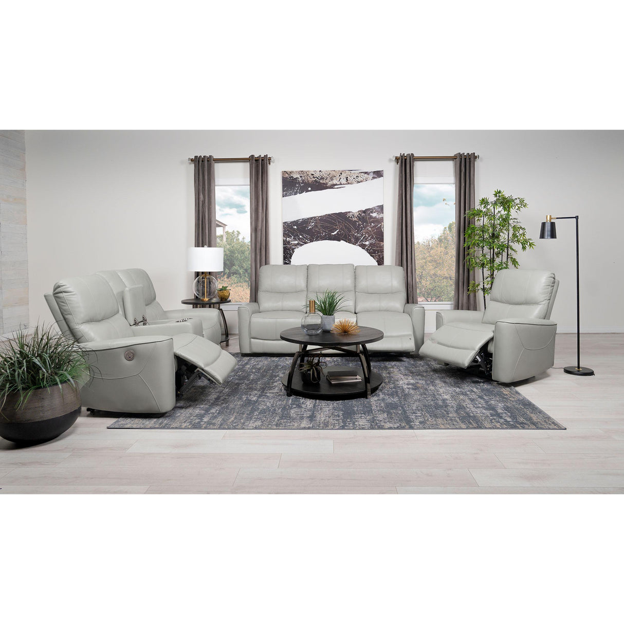  Coaster Furniture Greenfield 610263P Upholstered Power Recliner Chair - Dove Grey IMAGE 9