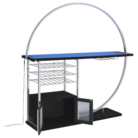  Coaster Furniture Risley 182799 2-door Circular LED Home Bar Cabinet - Dark Charcoal IMAGE 15