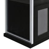  Coaster Furniture Risley 182799 2-door Circular LED Home Bar Cabinet - Dark Charcoal IMAGE 19