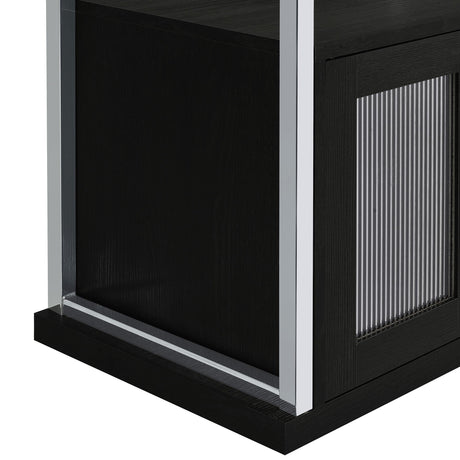  Coaster Furniture Risley 182799 2-door Circular LED Home Bar Cabinet - Dark Charcoal IMAGE 19