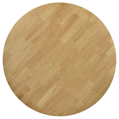  Coaster Furniture Elowen 108440 Round 42-inch Solid Wood Dining Table - Light Walnut IMAGE 4