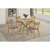  Coaster Furniture Elowen 108440 Round 42-inch Solid Wood Dining Table - Light Walnut IMAGE 5