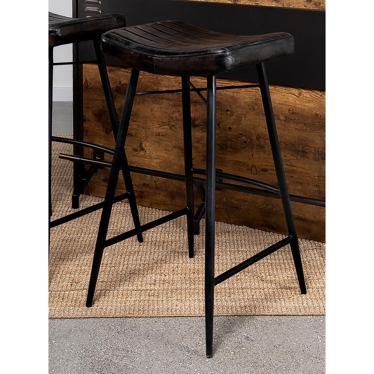  Coaster Furniture Bayu 109259 Leather Upholstered Bar Stool - Espresso IMAGE 2