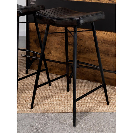  Coaster Furniture Bayu 109259 Leather Upholstered Bar Stool - Espresso IMAGE 2
