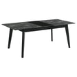  Coaster Furniture Crestmont 121251 78-inch Extension Dining Table - Black Faux Marble IMAGE 1